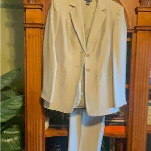 Women’s classic stone colored silk suit